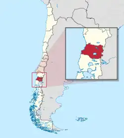 Map of Los Ríos Region