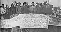 لوئی سایان (Louis Saillant) در تبریز، از چپ محمد بی‌ریا، سایان و سید جعفر پیشه‌وری، سال ۱۹۴۶ میلادی