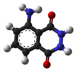 Ball-and-stick model of luminol