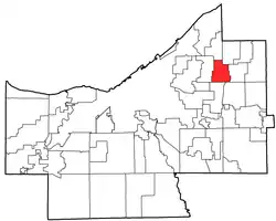Location of Lyndhurst in Cuyahoga County