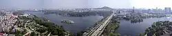 Yushanhu and Nanhu lakes in the center of Ma'anshan
