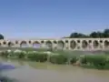 نمای غربی-شرقی پل از کنارهٔ شمالی زاینده‌رود