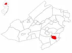 Madison highlighted in Morris County Inset map: Morris County highlighted in the state of New Jersey