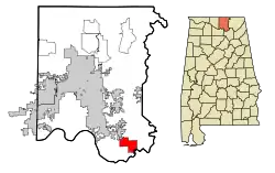 Location in شهرستان مدیسن، آلاباما and the state of آلاباما