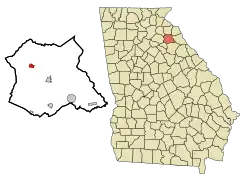 Location in Madison County and the state of جورجیا