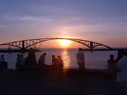 View of Siying Rainbow Bridge and Penghu area in Magong