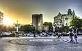 نمای بیرونی قیز قلعه‌سی در هنگام غروب آفتاب