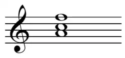First inversion F major chord: A,C,F.