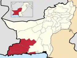 نقشه بخش مکران(رنگ قرمز)