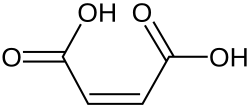 Skeletal formula of maleic acid