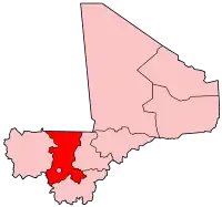استان کولیکورو در نقشه مالی