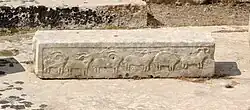 A relief showing goats and rams in one of the structures at Tarxien.