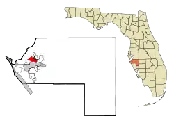 Location in Manatee County and the state of فلوریدا