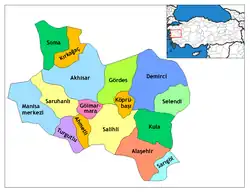 Location of Alaşehir within Turkey.