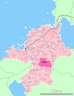 موقعیت Asakura در استان فوکوئوکا