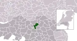 Highlighted position of Sint-Michielsgestel in a municipal map of North Brabant