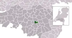 Highlighted position of Son en Breugel in a municipal map of North Brabant