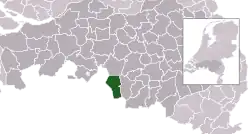 Highlighted position of Reusel-De Mierden in a municipal map of North Brabant