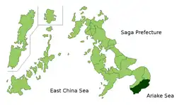 موقعیت Minamishimabara در استان ناگاساکی