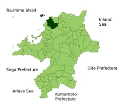 موقعیت Munakata در استان فوکوئوکا