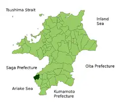 موقعیت Ōkawa در استان فوکوئوکا