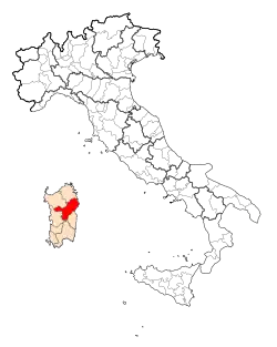 نقشهای که موقعیت استان نوئورو در ایتالیا را نشان میدهد