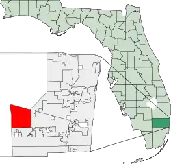 Location of Weston, Broward County, Florida