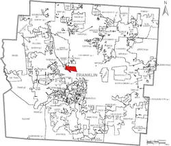 Location of Grandview Heights within Franklin County, Ohio