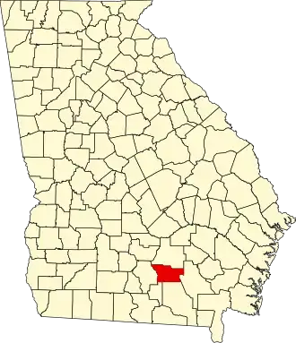 نقشهٔ جورجیا که Atkinson County در آن مشخص شده است