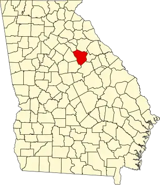 نقشهٔ جورجیا که Greene County در آن مشخص شده است