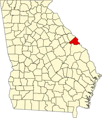 نقشهٔ جورجیا که Richmond County در آن مشخص شده است