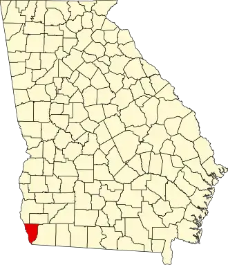 نقشهٔ جورجیا که Seminole County در آن مشخص شده است
