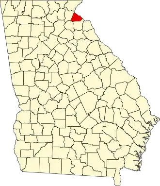 نقشهٔ جورجیا که Stephens County در آن مشخص شده است