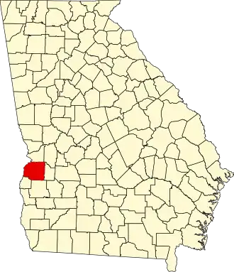 نقشهٔ جورجیا که Stewart County در آن مشخص شده است