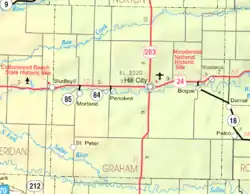 KDOT map of شهرستان گراهام، کانزاس (legend)