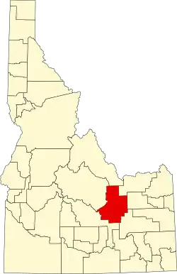 نقشهٔ آیداهو که Butte County در آن مشخص شده است