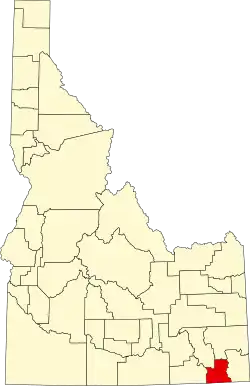 نقشهٔ آیداهو که Franklin County در آن مشخص شده است