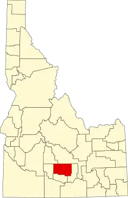 نقشهٔ آیداهو که Lincoln County در آن مشخص شده است