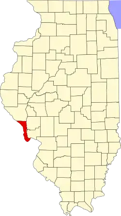نقشهٔ ایلینوی که Calhoun County در آن مشخص شده است