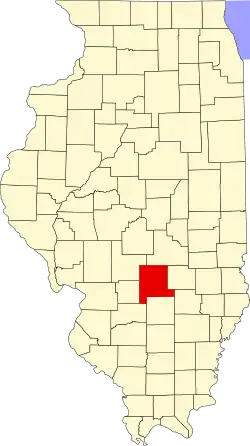 نقشهٔ ایلینوی که Fayette County در آن مشخص شده است