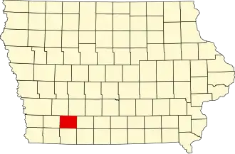 نقشهٔ آیووا که Adams County در آن مشخص شده است