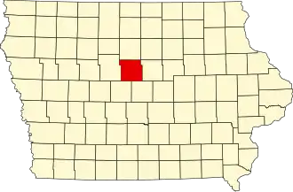 نقشهٔ آیووا که Hamilton County در آن مشخص شده است