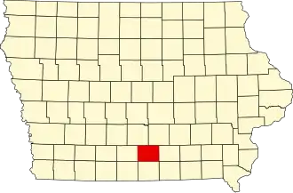 نقشهٔ آیووا که Lucas County در آن مشخص شده است