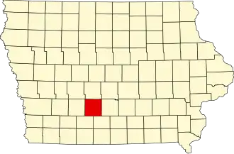 نقشهٔ آیووا که Madison County در آن مشخص شده است