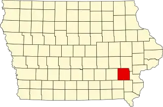 نقشهٔ آیووا که Washington County در آن مشخص شده است
