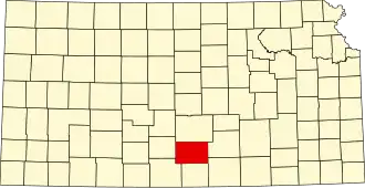 نقشهٔ کانزاس که Kingman County در آن مشخص شده است