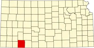 نقشهٔ کانزاس که Meade County در آن مشخص شده است