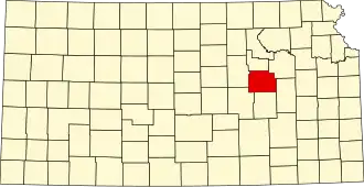 نقشهٔ کانزاس که Morris County در آن مشخص شده است