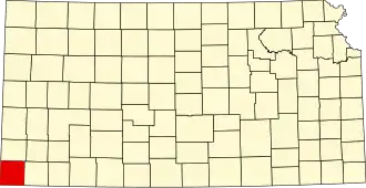 نقشهٔ کانزاس که Morton County در آن مشخص شده است
