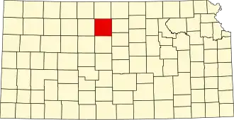 نقشهٔ کانزاس که Osborne County در آن مشخص شده است